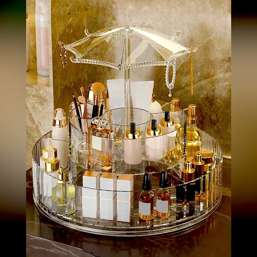 Umbrella Make-Up Organizer, Multi-level makeup organizer, Glam Makeup Oranizer